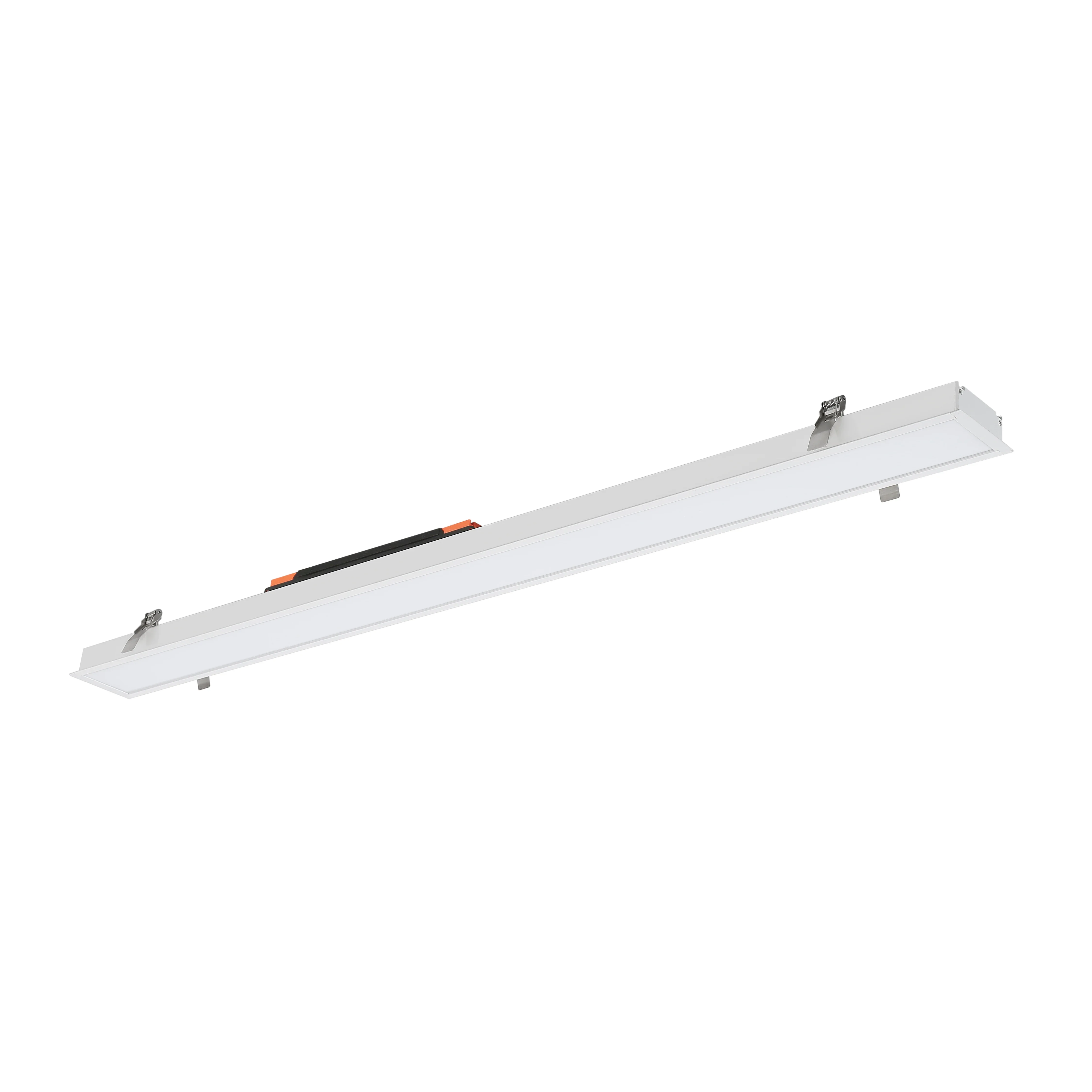 8ft 2400mm 80W LED Linear Line Light Seamless and Linkable Ceiling Mounted Recessed for Office with IP44 Rated Aluminum Alloy