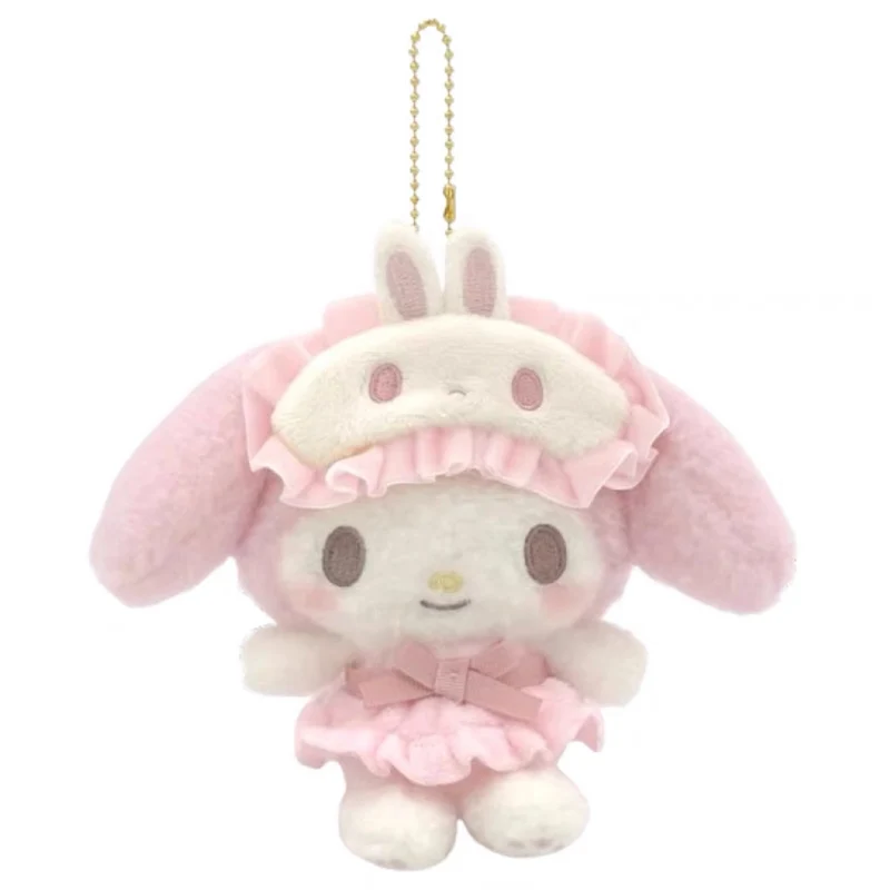 Kawaii Sanrio Hello Kitty bambola di peluche Kuromi Cinnamoroll maschera per gli occhi ciondolo borsa Anime popolare bambola di cartone animato portachiavi per auto regali per ragazze