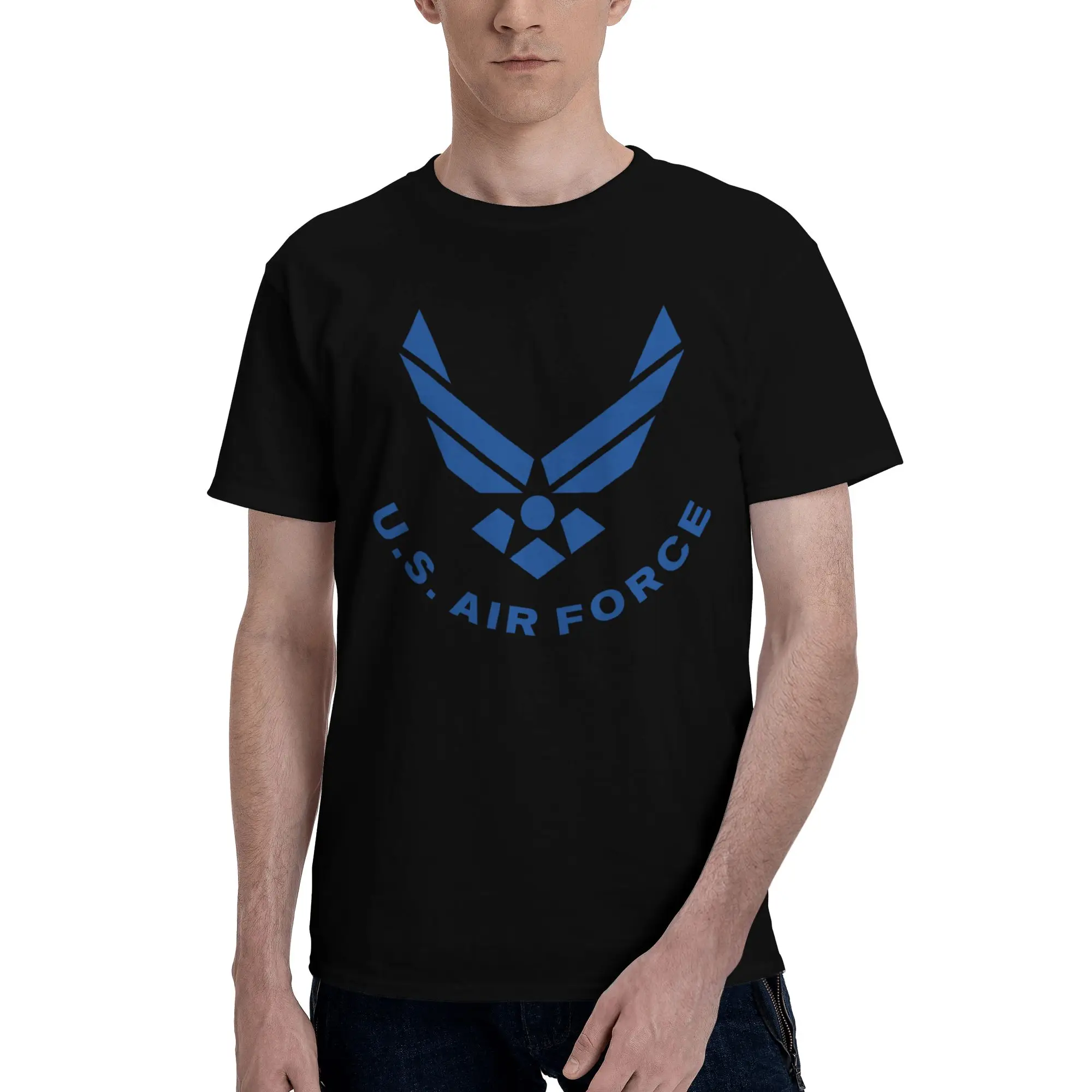 U S AIR FORCE Slightly Wide Reversible T-shirt Light Commuting Cotton Tee