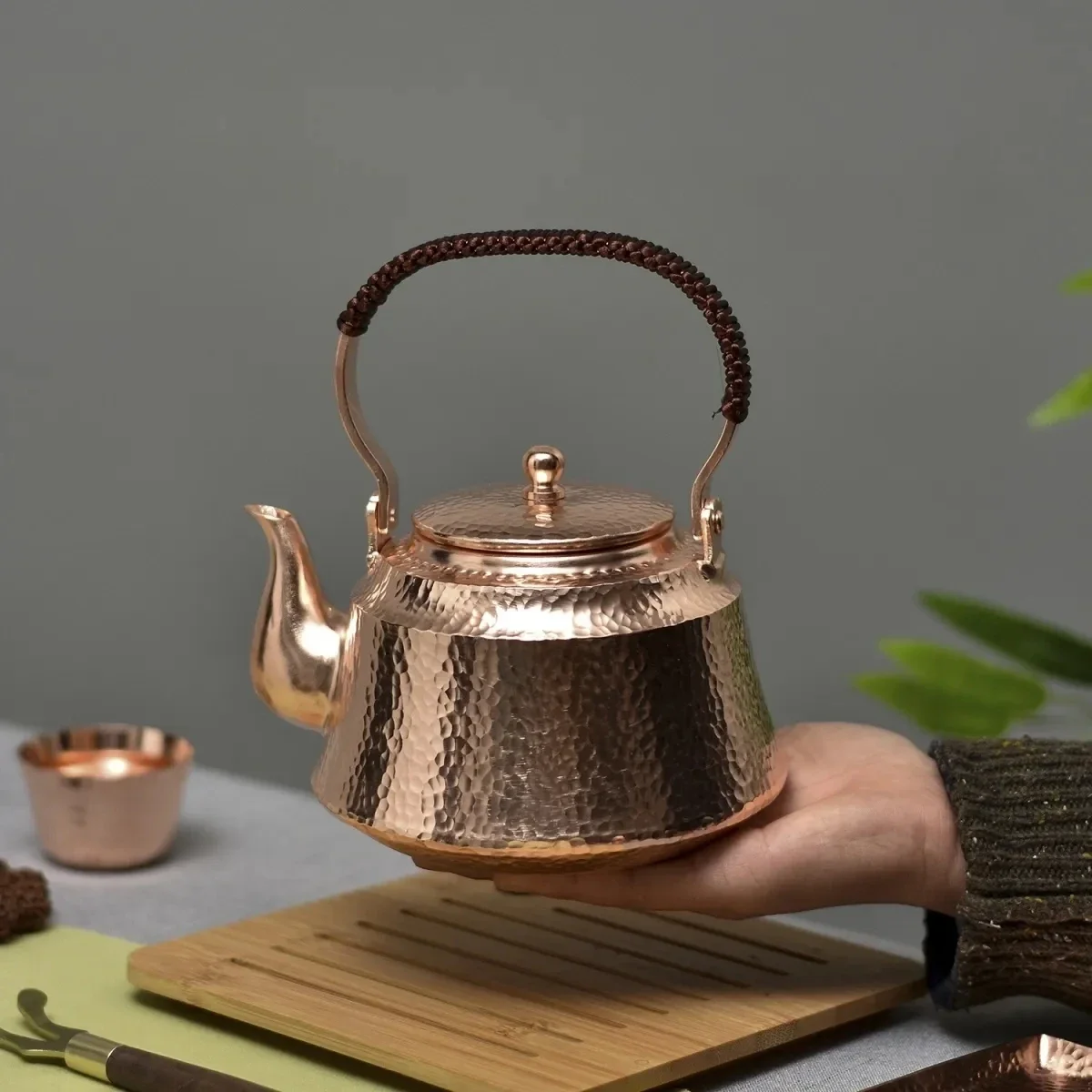

Чайник из чистой меди, чайник ручной работы, ретро-горшок для чая кунг-фу, 400 мл