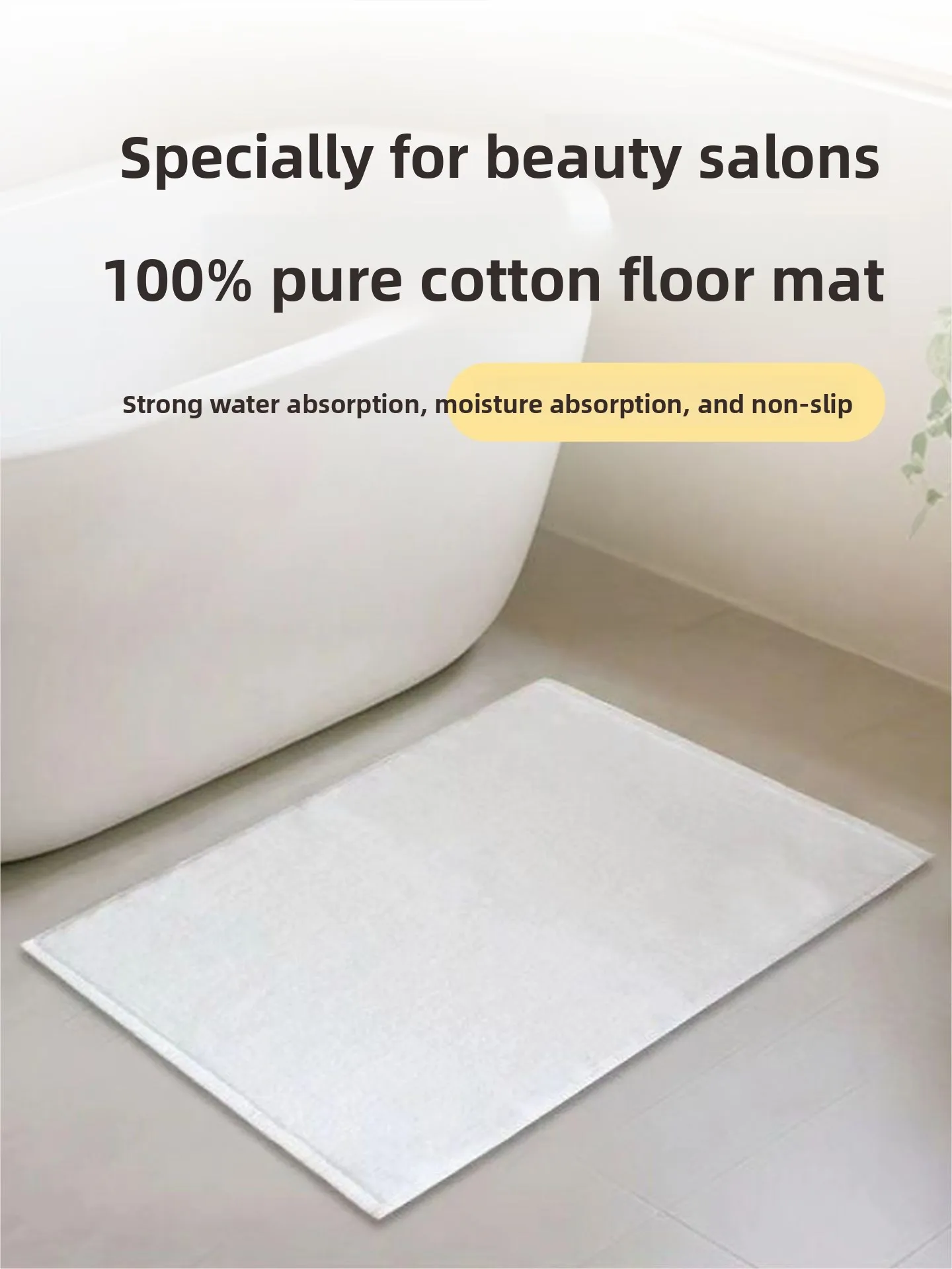 

Thi Pure Cotton Bath Mat Absorbent Hotel Batoom Floor Rug Anti-Slip Carpet for Beau Salon Home Modern hine Waable