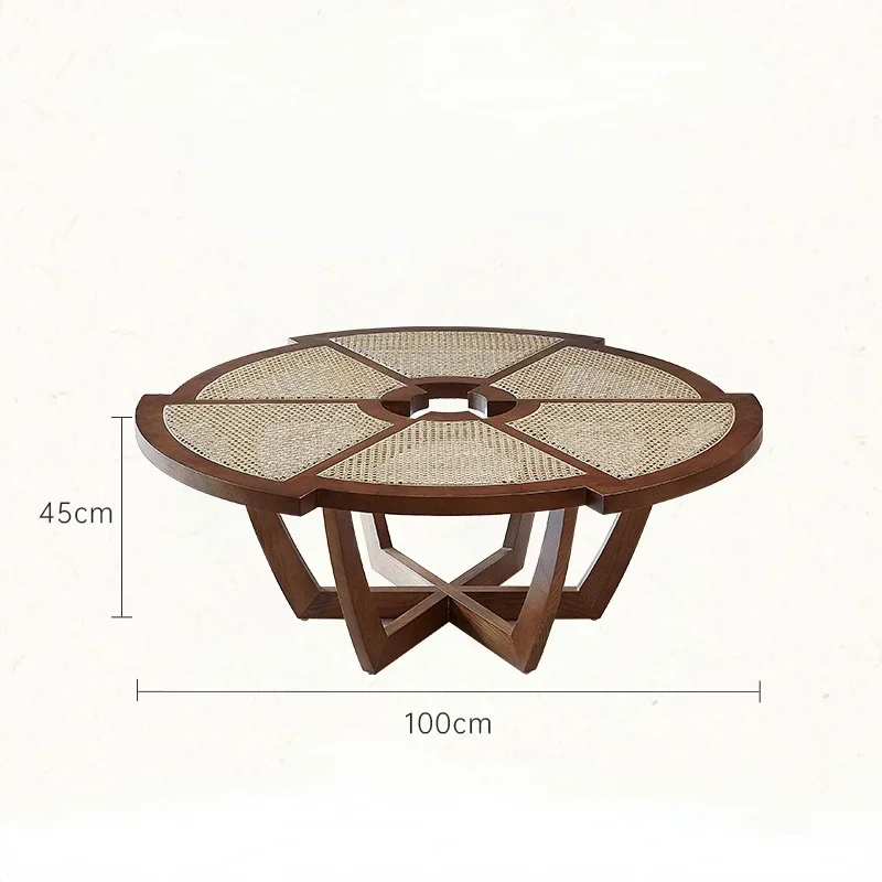 Woven Solid Wood Sofa Log Retro Ins Straight Row Single Double Three-Seat Sofa Combination Living Room Small Apartment