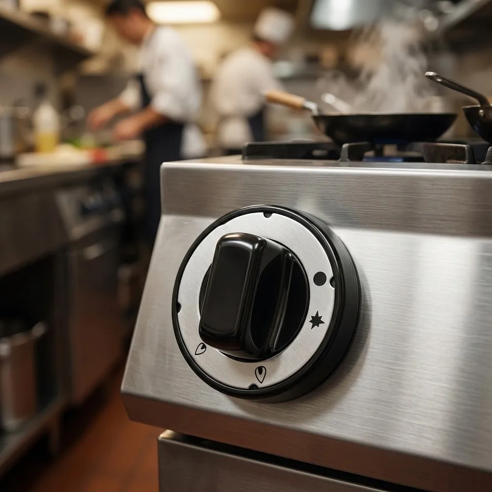 Gas Stove With Rubber Wood Knob For Safe Cooking Sturdy Construction High Temperatures Reliability Even Cooking Easy Clean