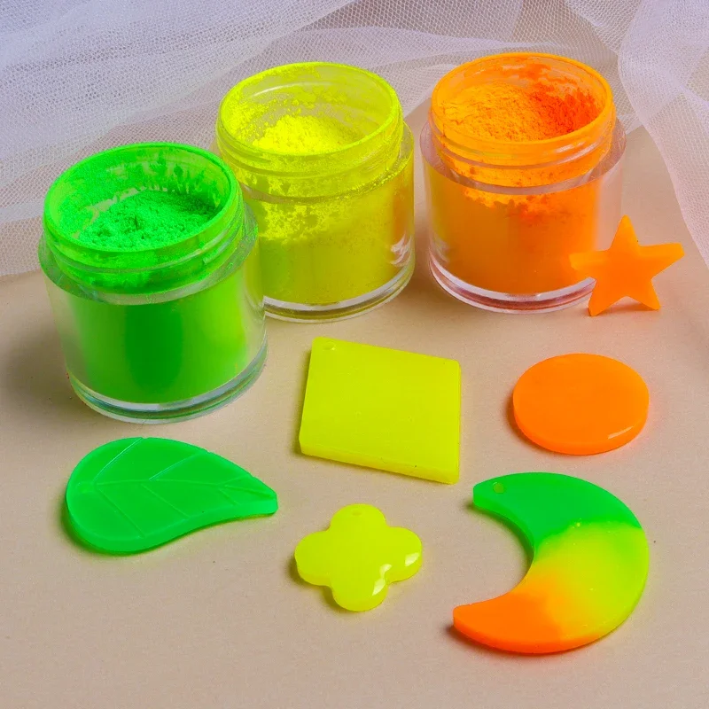 10ml Fluorescent Epoxy Resin Pigment Powder For DIY Silicone Mold Filler Rainbow Coloring Dye Glitter Crafts Nail Art Decoration