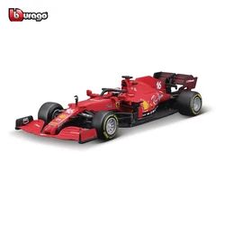 Bburago-coche de carreras de Metal modelo Ferrari SF21, vehículo de colección de aleación de Fórmula 1, escala 1:43, 2021