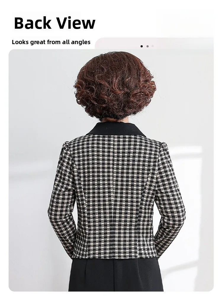 Ele Long Dr Spring Faion for Women Middle-Aged And ly Small Fraance Sle Polyester Fiber round Ne Dr view 4