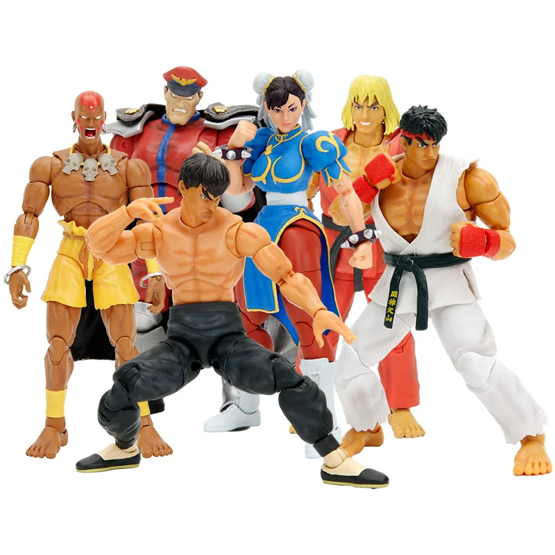 

Street Fighters Action Figure Joints Movable Collection Model Toy Ornaments Ryu Ken Fei Long Chun Li Children Birthday Gift