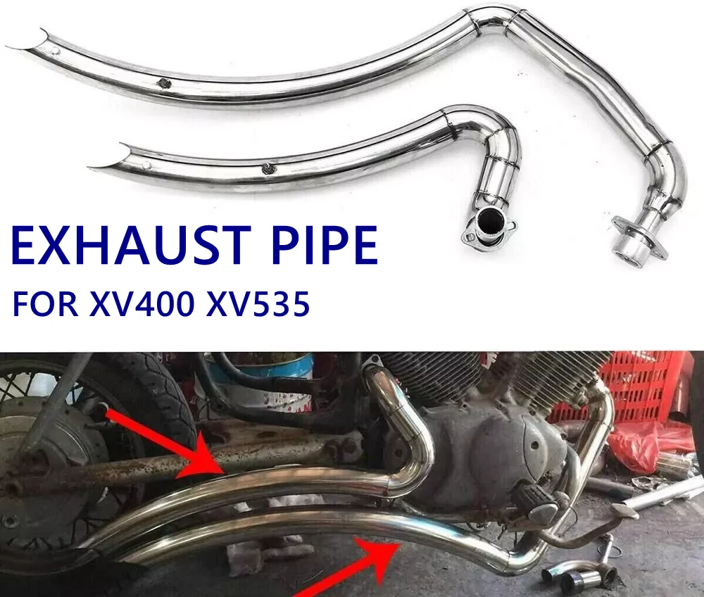 Motorcycle Exhaust Pipe System Kit With Removable Shortshots Staggered Muffler For Yamaha Virago XV535 XV400 XV 535 400