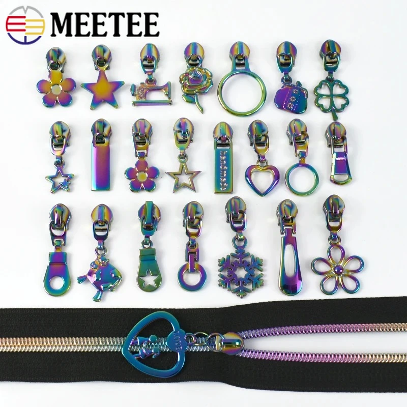 

5-10Pcs 5# Colorful Nylon Zipper Puller Jacket Backpack Closure Zippers Slider Pocket Replace Zips Head Repair Kits Accessories