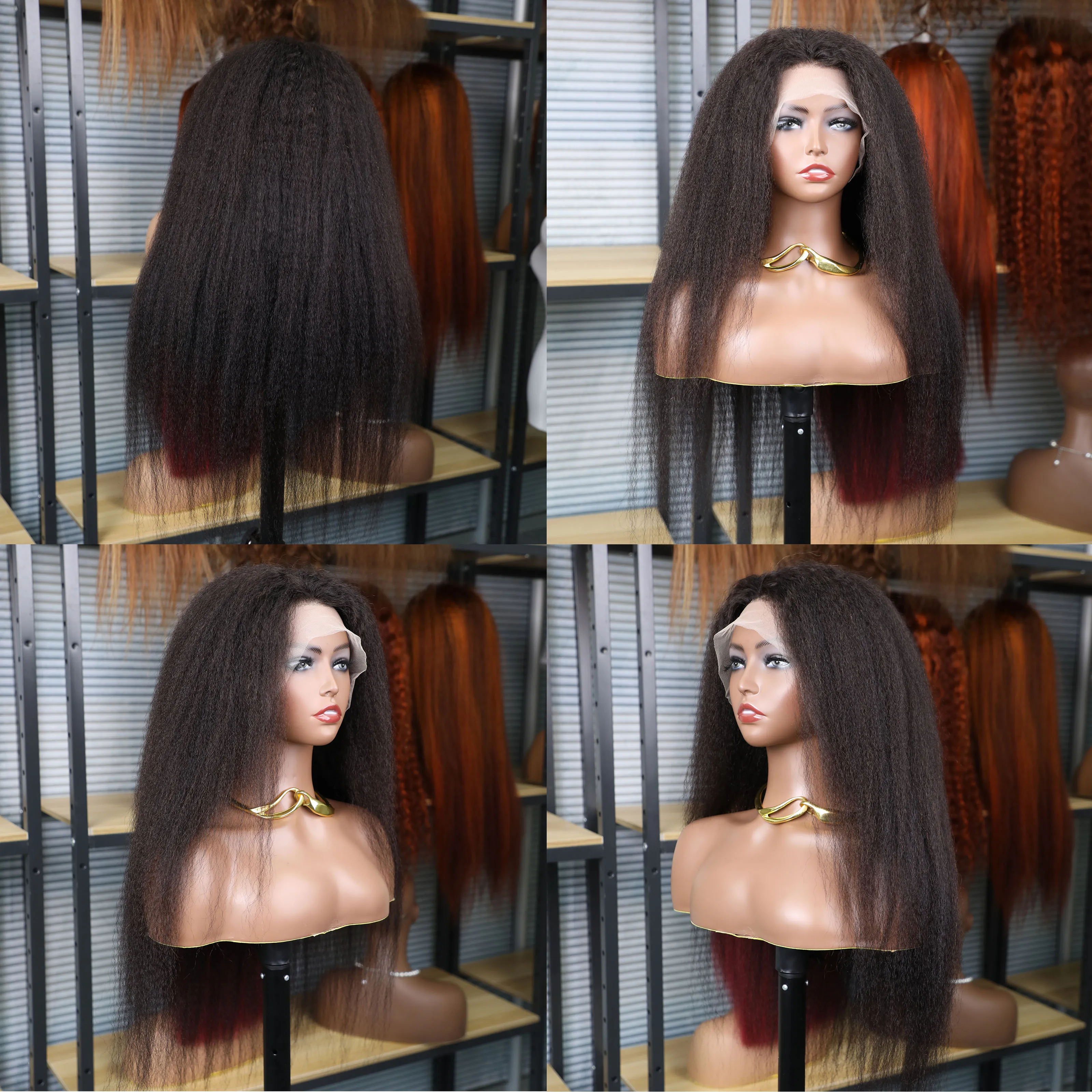 Kinky Straight 13x6 HD Lace Frontal Human Hair Wigs Pre Plucked Brazilian 13x4 Lace Front Wig For Women Yaki Straight Remy Hair