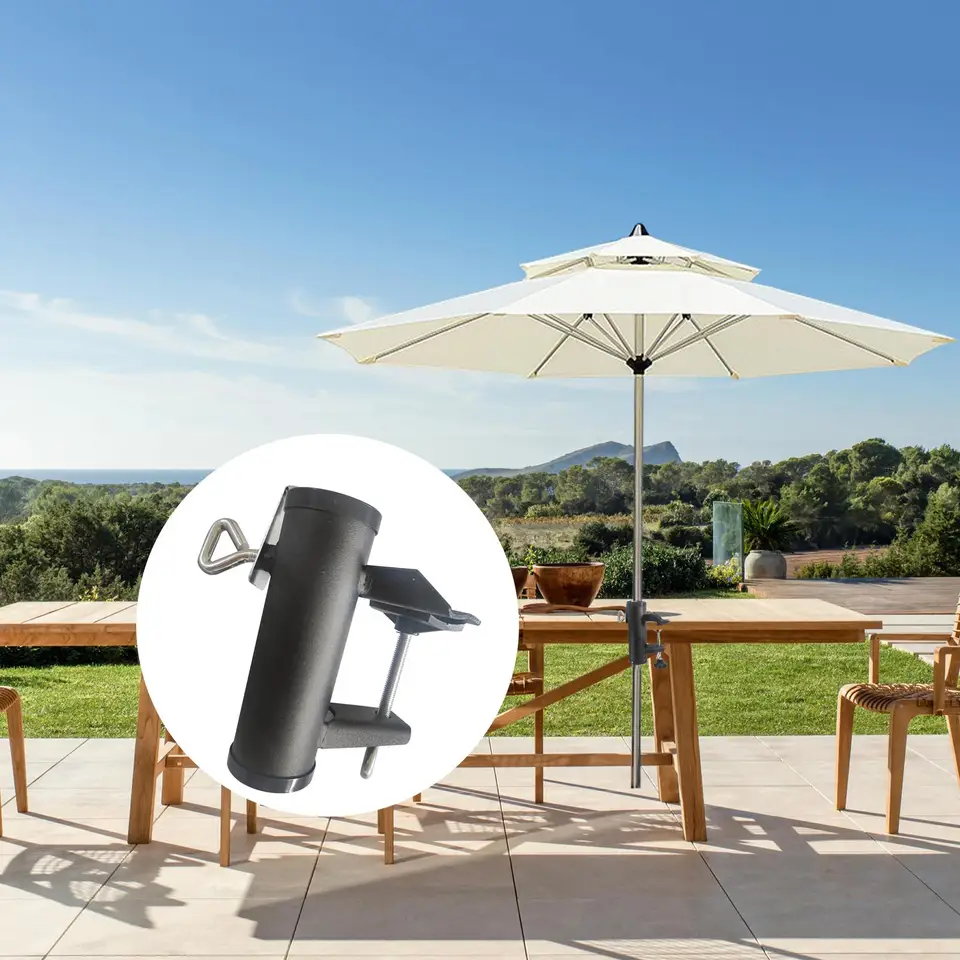 GALPADA Morsetto Per Ombrello Da Treppiede In Acciaio, Clip Resistente Per Fotocamera, Facile Da Montare E Smontare, Ideale Per Ripararsi Da Sole E Pioggia