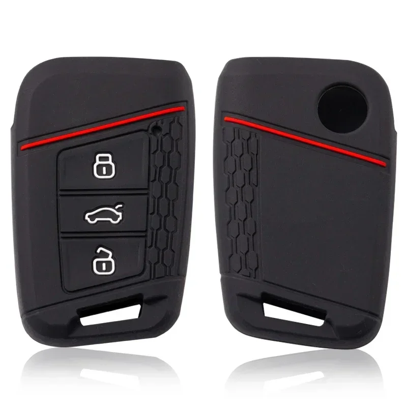 حافظة مفاتيح السيارة غطاء كامل لشركة فولكس فاجن فولكس فاجن جولف 8 MK8 ID.3 ID.4 كوبرا سكودا اوكتافيا سيات ليون MK4 2020-2024 سلسلة مفاتيح أوتوماتيكية #3