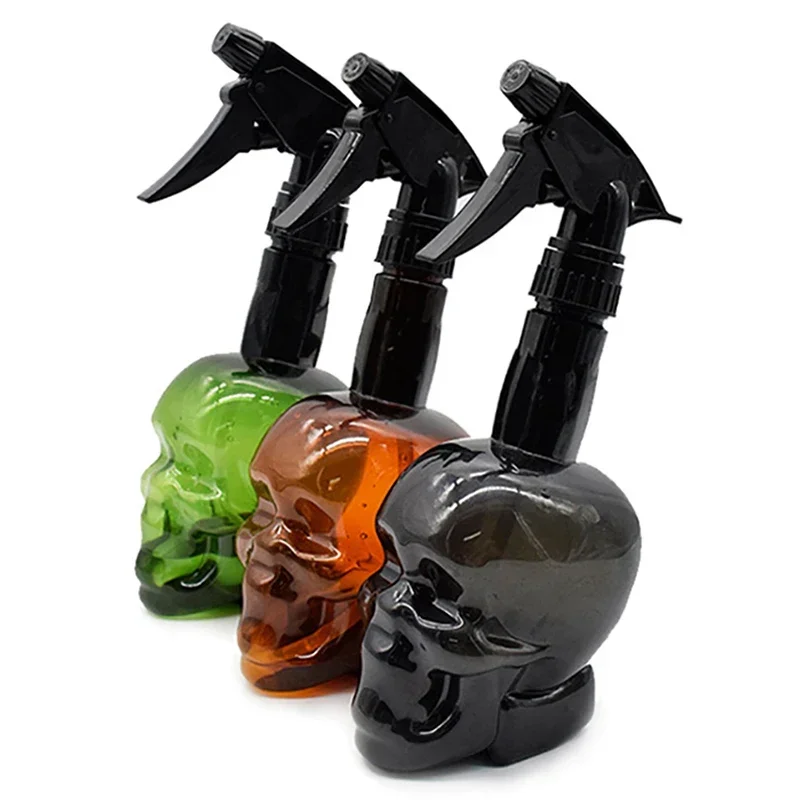 500ML Hairdressing Spray Bottle Professional Barber Shop Refillable Bottles Skull Shape Adjustable Nozzle Empty Bottle Container