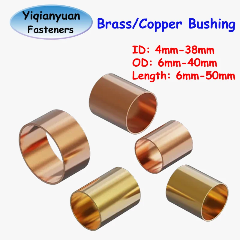 Yiqianyuan 1Pc ID 4-38mm Brass Bushing Ring Sleeve Length 6-50mm Chisel Carving Knife Handle Knife Shank Hollow Copper Tube DIY