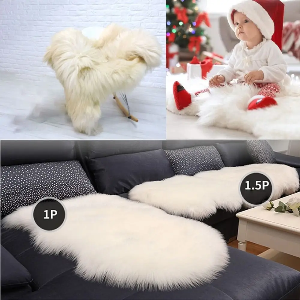 Imitation Wool Home Decor Long Hair Carpet Fluffy Shaggy Non Slip Soft Rugs Faux Fur Bedroom Mats Sheepskin Rug