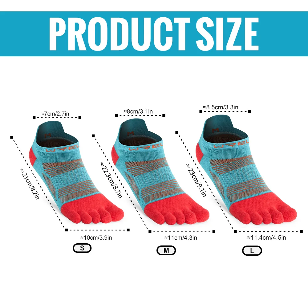 WRELS Toe Socks 5 Finger Athletic Running Low Cut Toe Socks for Men Women Moisture Wicking Quick-Dry Running Five Finger Socks