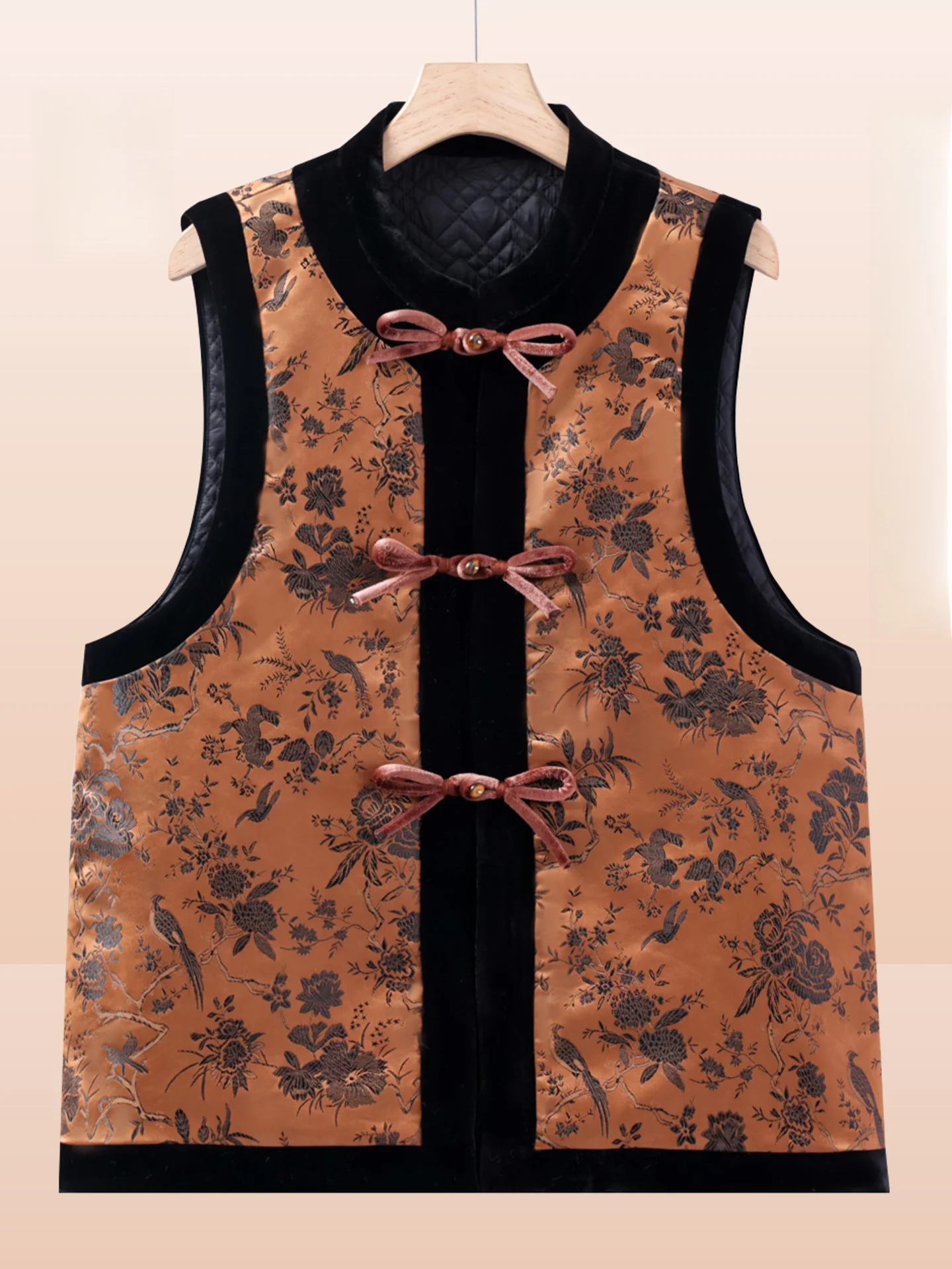 

Женский осенне-зимний жилет с воротником-стойкой и винтажными пуговицами, а также высококачественные длинные брюки для женщин.