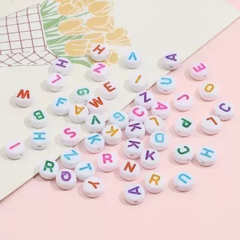 100-500PCS Colorful A-Z 26 Letter Bead Acrylic Alphabet Round Bead for Jewelry Making Diy Bracelet Necklace earrings Accessories