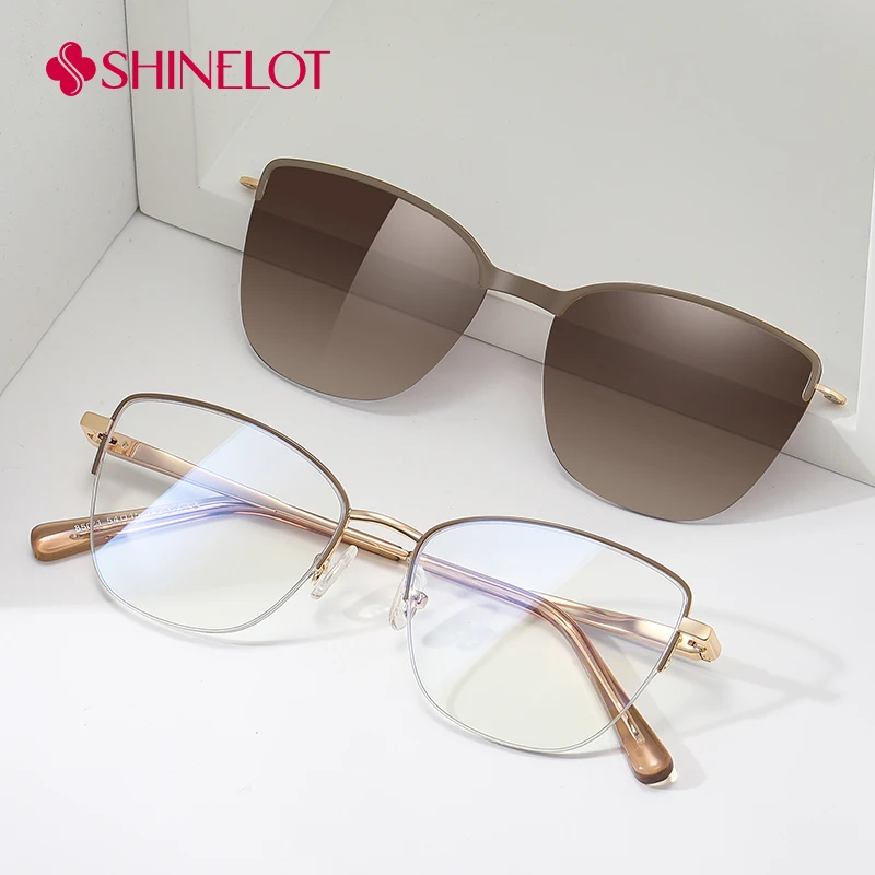 

85021 Women Clip on Sunglasses Magnetic Sun Glasses Fashion Polarization UV400 Female Shades Girlfriend Eyewear Birthday Gift