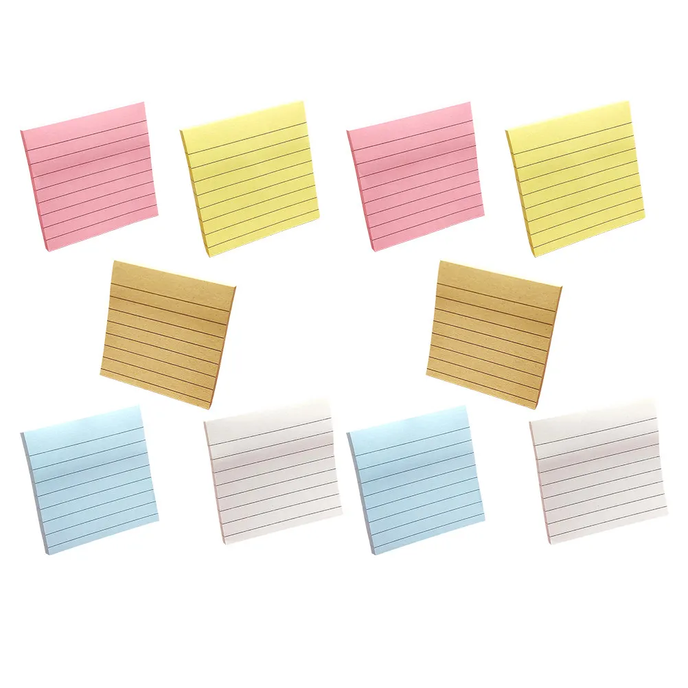 

10Pcs Memo Pads Thickened Paper Smooth Writing No Residue Tear Off Decorative DIY Stationery for Office School