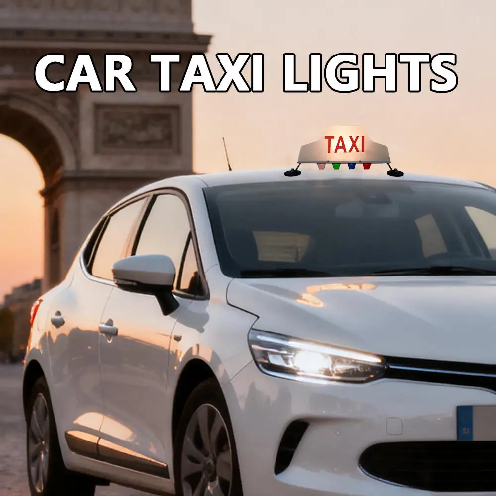 

New 12V DC Roof Waterproof Top Sign Cab Lamp Light LED Strong Magnetic Sign Color Light Universal TAXI Top Roof 21W Lamp Si U1T2