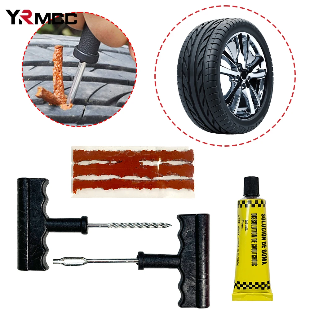 20pcs Car Tire Repair Tools Rubbers Strips Tyre Glue Kit Universal Wheel Repairing Inner Tube Puncture Rubber Glue Repair Tools