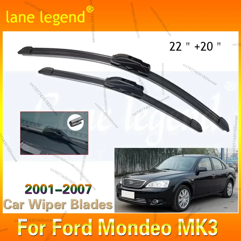Car Wiper LHD Front Wiper Blades For Ford Mondeo MK3 2001 - 2007 Windshield Windscreen Clean Window Car Rain Brushes 22