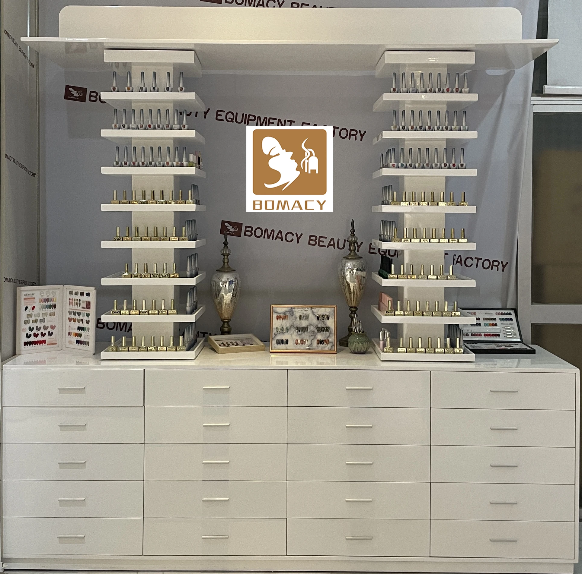 

Bomacy White Rotating Nail Polish Placement Rack Product Display Rack Nail Salon Store