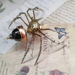 Steampunk Mechanical Jumping Spider Puzzle - Gold Metal DIY Handmade Set, Creative Fun Toys, Perfect for Birthday Gifts