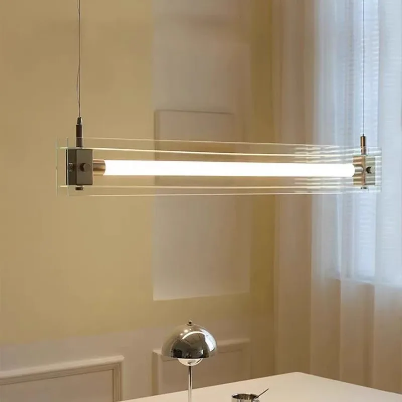 

Minimalist Restaurant Long Strip Pendant Lights Designer Luxury Artistic Lamp Bar Counter Kitchen Island Study Lighting Fixtures
