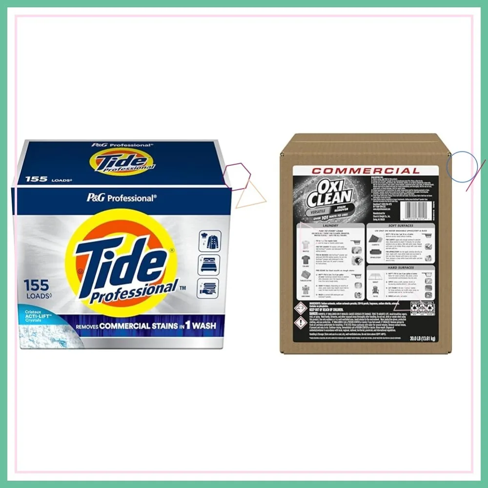 

Professional Laundry Detergent & Oxygen Stain Remover Bundle - 155 Loads Powder for Commercial Use