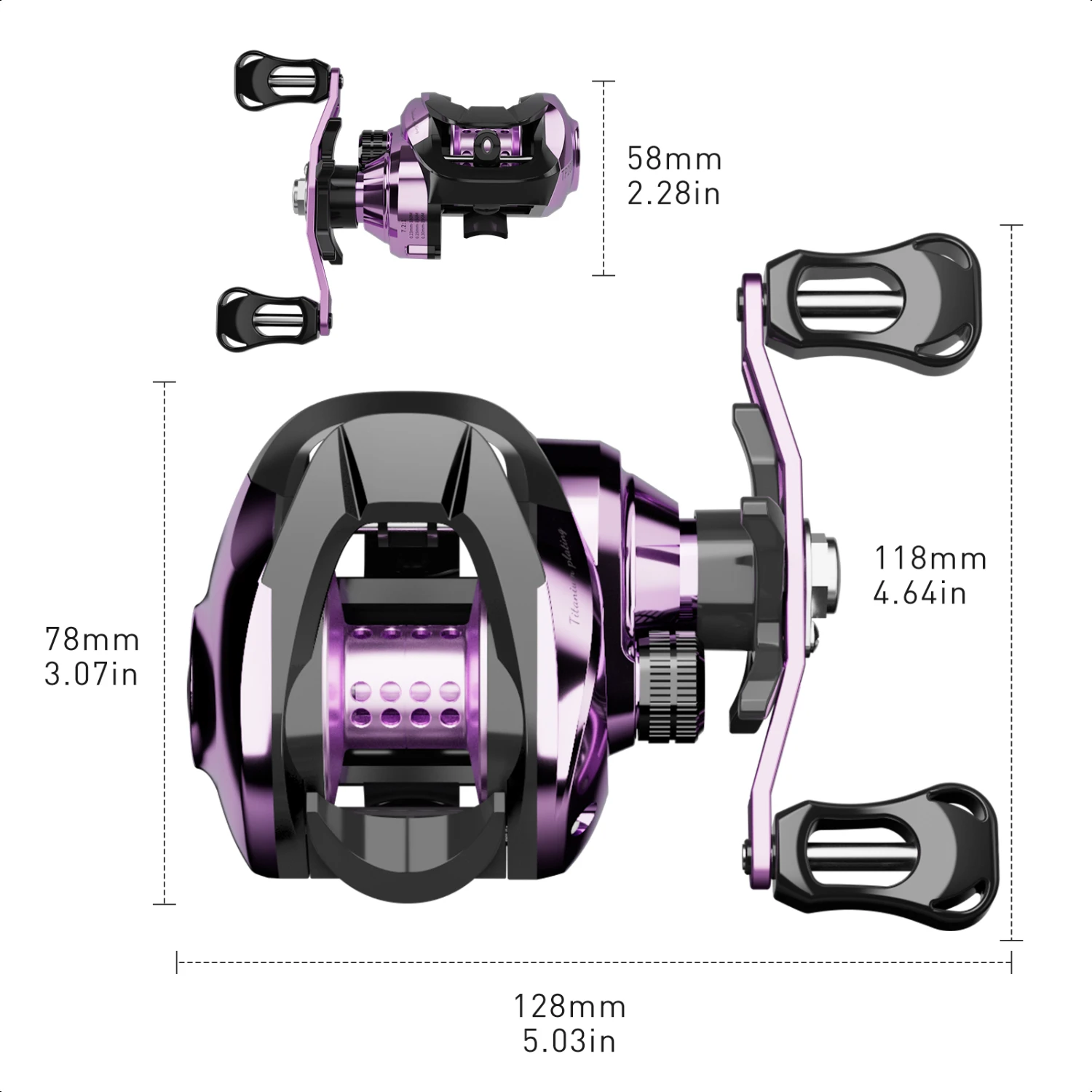 Lightning TP Baitcaster Fishing Reel - Lightweight and Durable, 7.2:1 Gear Ratio for Fast Retrieval, 22 lbs Drag Power, 3+1BB fo