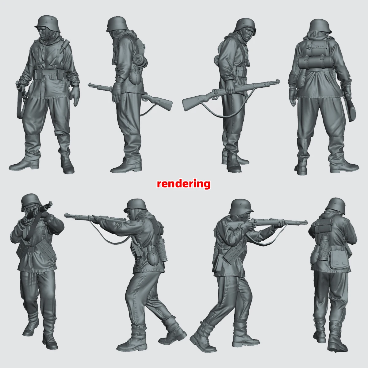 1/35 1/48 1/72 Maßstab Modellbausatz 3D Harz Miniatur-Soldatenfiguren Deutsche Ostfront-Soldaten Unbemalt Unmontiert Diorama – Detail 13