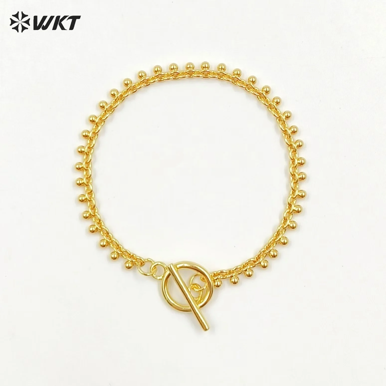 

WT-JF353 New Arrival Two Style Square And Gold Beads Design Yellow Brass Women Bracelet Daily Perfect Match Decorated