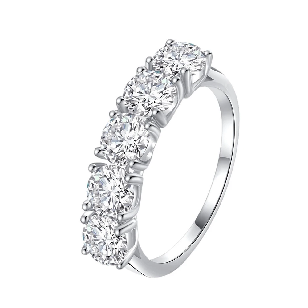 2.5ct/3ct/4ct Moissanite Wedding Rings for Women D VVS1 Brilliant Round Cut Lab Created Diamond s925 Silver Half Eternity Band
