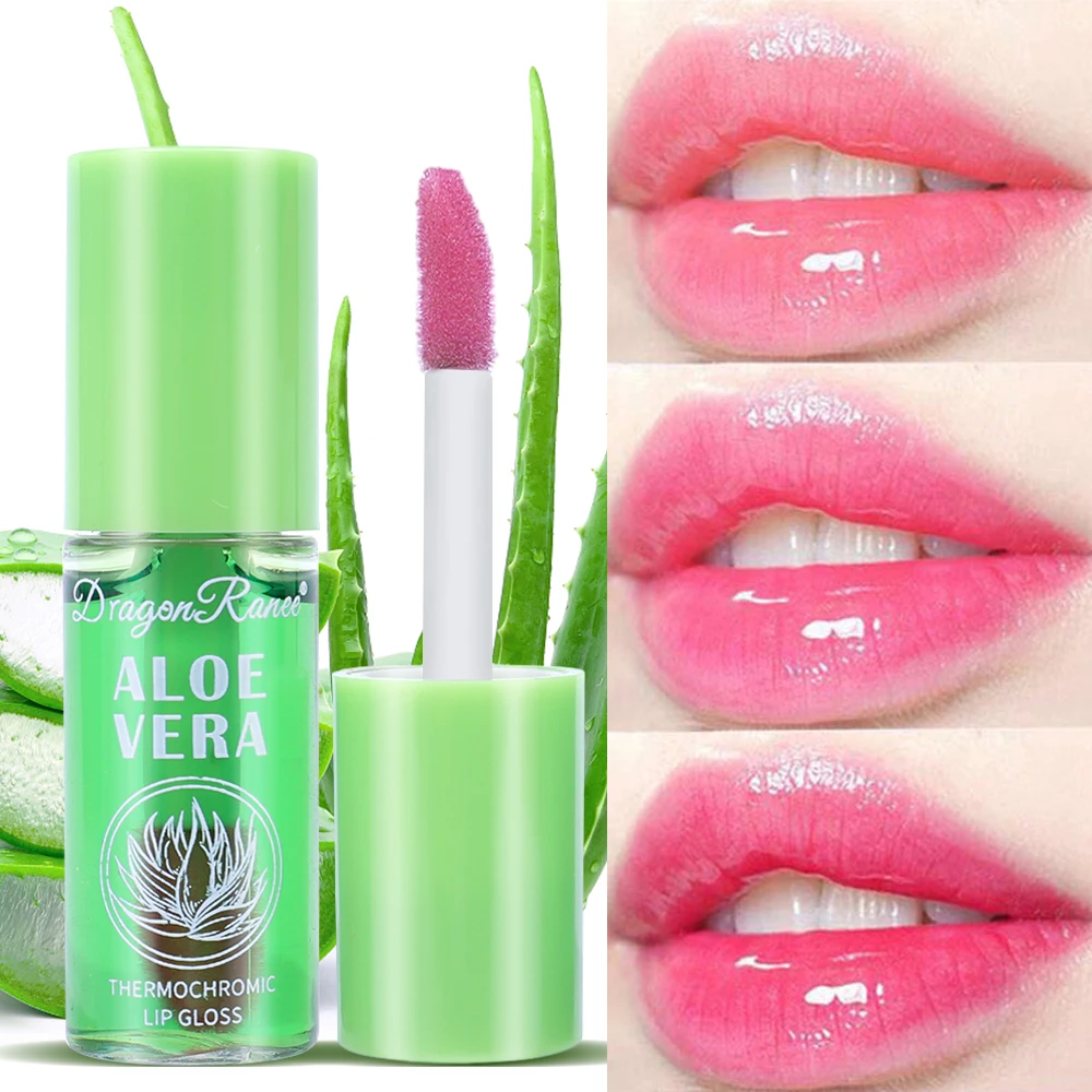 Brillo de labios que cambia de Color Aloe, hidratante Natural, nutre profundamente los labios, nutritivo de larga duración, cuidado de los labios, tinte de labios