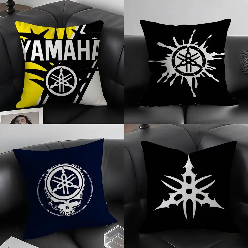 

Motorcycle Racing Y-YamahaS Pillow Case Home Dorm Chair Back Short Plush Double-sided Printing Office Nap Time Cushion Cover