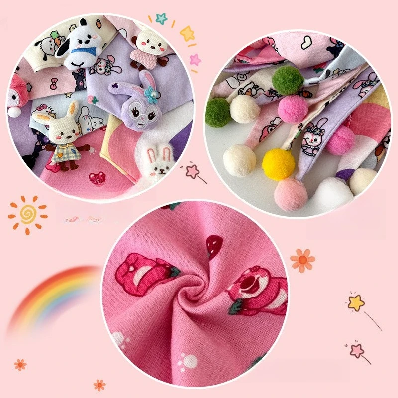 Miniso 어린이 스카프 가을, 겨울 새 아기 아기 삼각형 스카프 남자와 여자 목 커버 아기 방풍 따뜻한 목도리 스카프