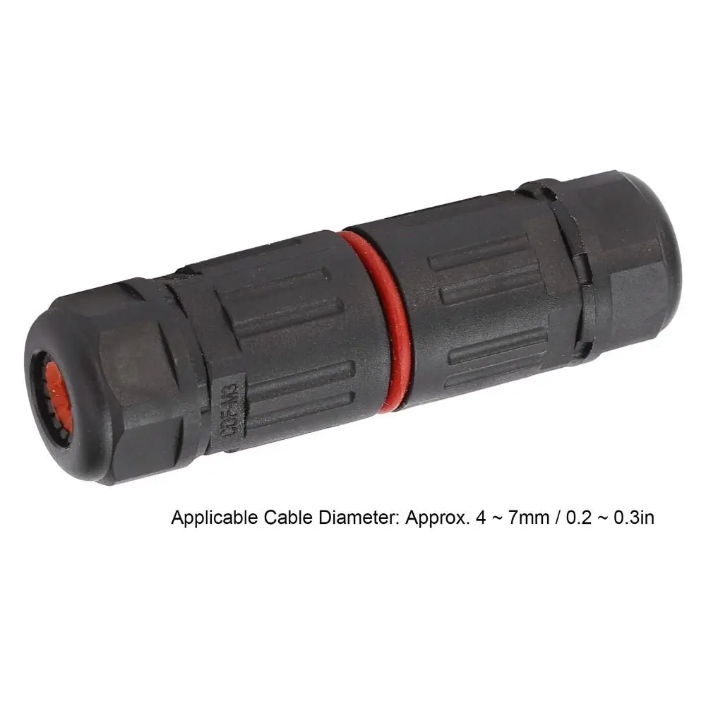 CDF M3 Cable Connector 3 Pin Straight Through IP68 Waterproof Connector PA66 Fire Retardant Quick Screw Wire to Wire Adapter image 5