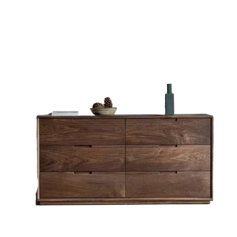 

Nordic black walnut cabinet simple Japanese-style small apartment bedroom bedside storage locker