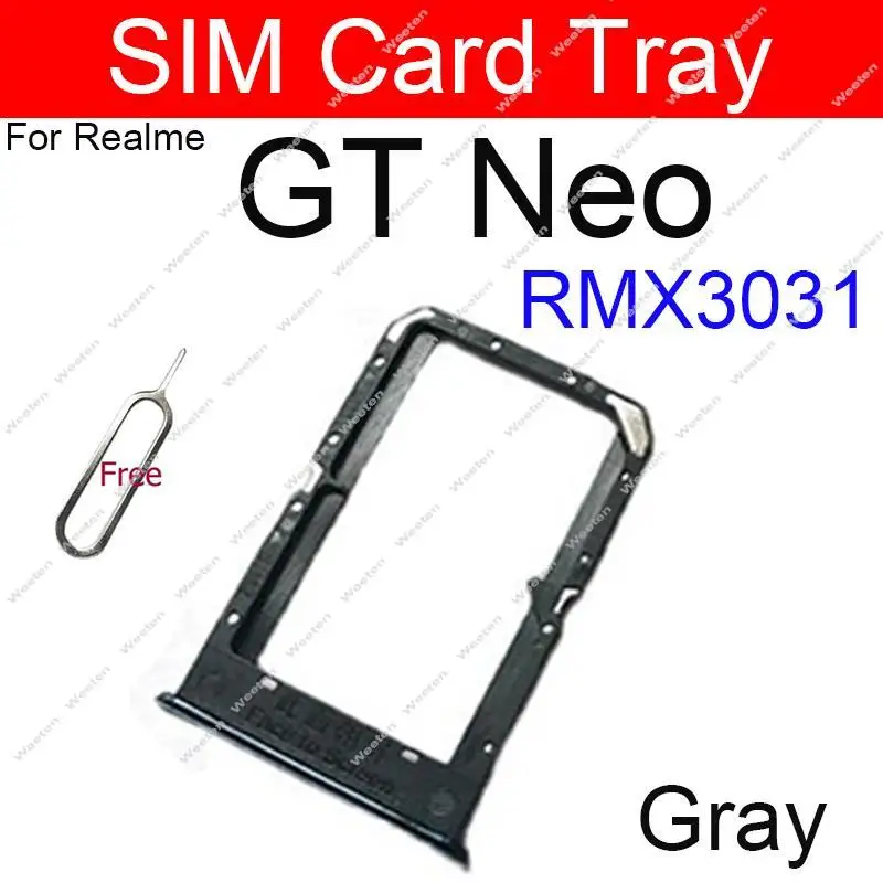 SIM Card Tray For Realme GT GT Master Explorer GT Neo Flash Neo2 Neo2T Sim Card Slot Adapter   Card Tray Holder Part