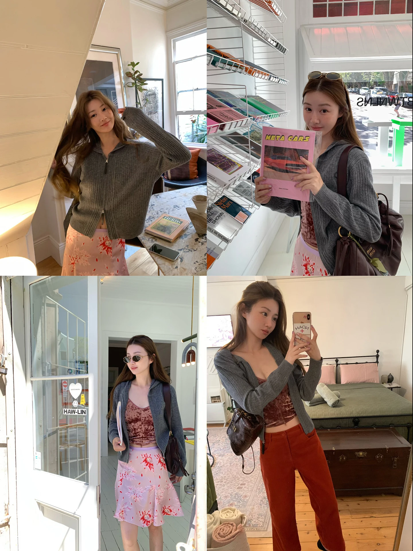 

Уютный женский вязаный шерстяной кардиган Vcruan Aige с вертикальными полосами и двойной молнией, длинный рукав, Зима 2025