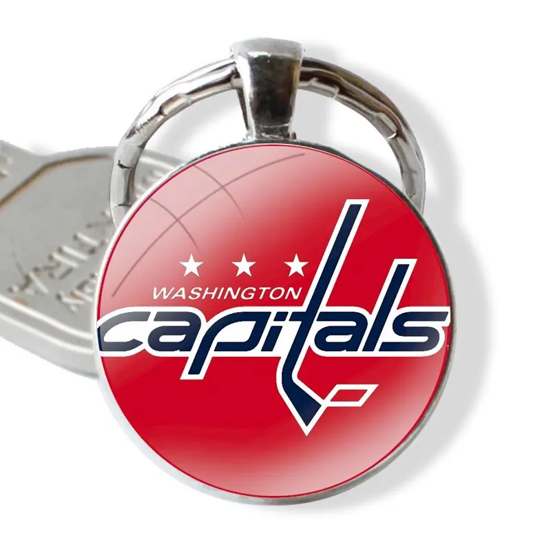 Ice Hockey Alexander Ovechkin Sidney Crosby Keychain Glass Cabochon Metal Pendant Classic Men's Women's Keyring