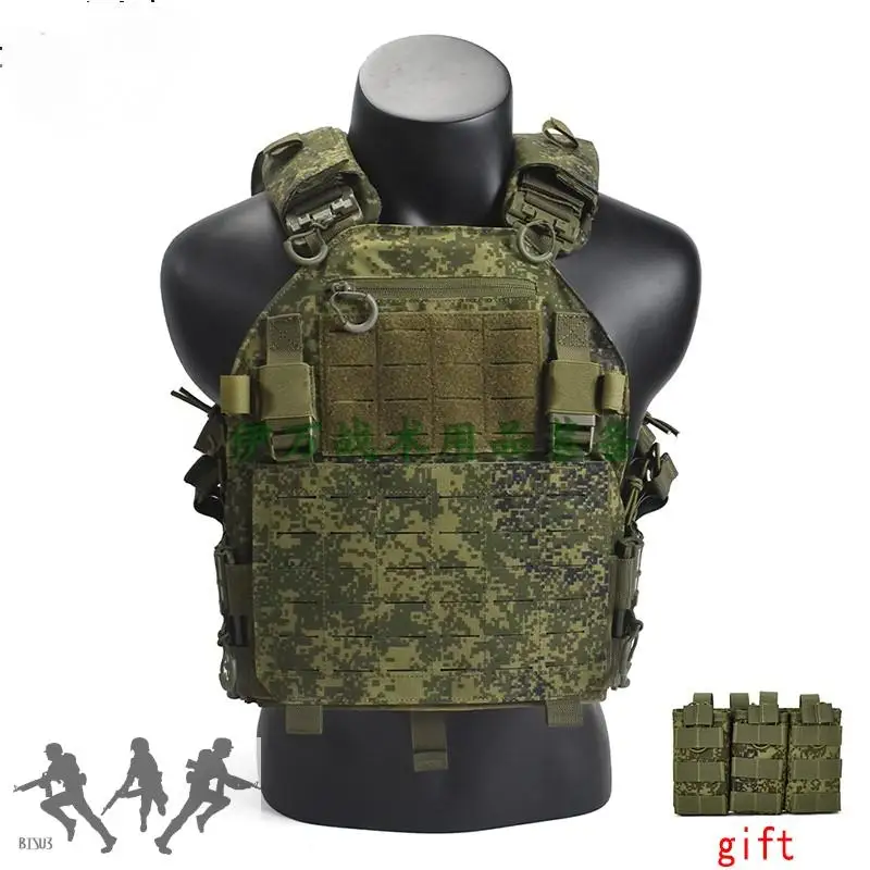 Tactical water repellent nylon laser cutting MOLLE Russian Little Green camouflage EMR tactical vest&backplate bag