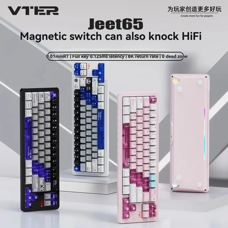 

VTER JEET65 Magnetic Switch/Mechanical Keyboard 0 Deadband Hot Swap Tri-mode Wireless/Bluetooth RGB Customized Gaming Keyboard