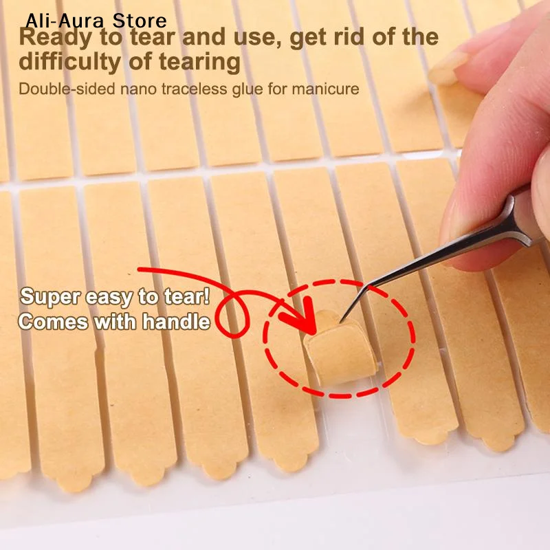 30/33Pcs Transparent Double Adhesive Tape False Nails Display Stand Glue Stickers Acrylic Practice Showing Bar Nail Art Tools