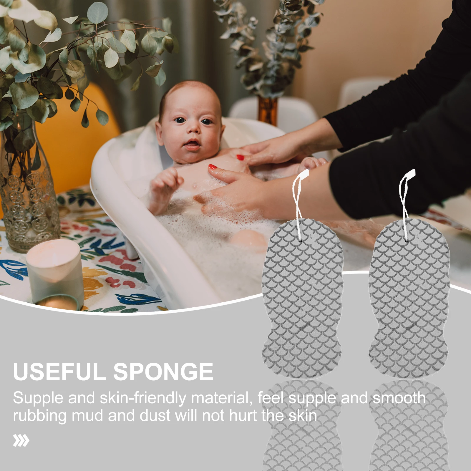 

2 Pcs Baby Bath Sponge for Kids Sponges Shower Scrubber Body Dead Skin Remover Sea Cartoon Man