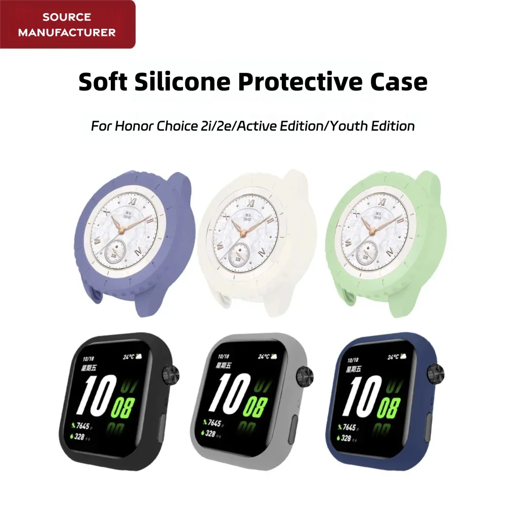 

3 Pcs Soft Skin-friendly Silicone Case for HONOR Choice 2e 2i Vitality Youth Edition Sport Smart Watch Protector Shell Man Woman