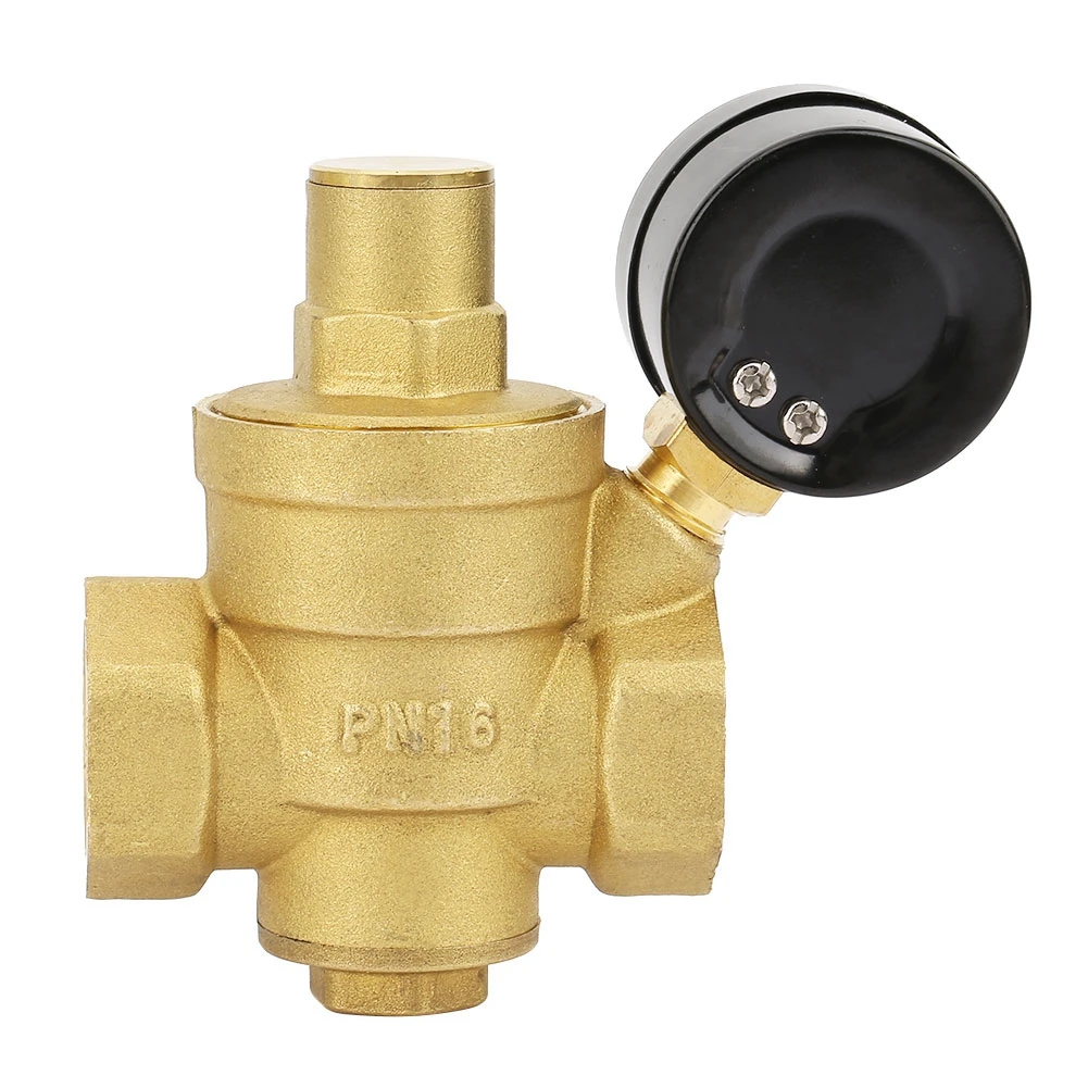 Brass Water Pressure Regulator DN20 Water Pressure Regulator DN20 Adjustable Brass Water Pressure Regulator with Gauge Meter