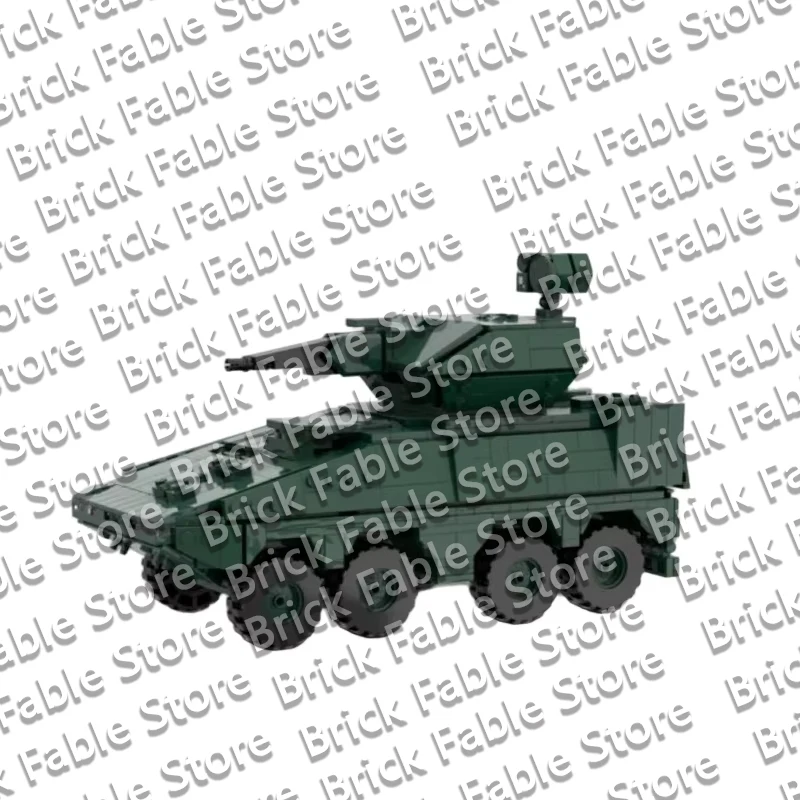 QWERT Self-Propelled Anti-Aircraft Gun Model MOC Building Bricks War Equipment Modular Technology Gifts Assemble Children Toys